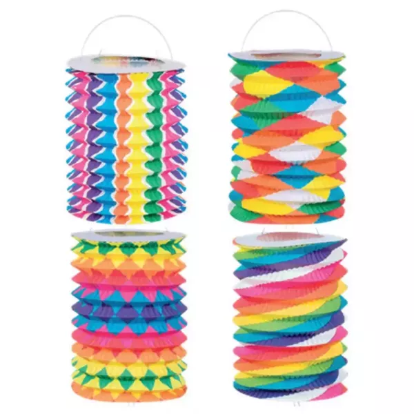 12 lampion cylindrique 13 cm multicolores