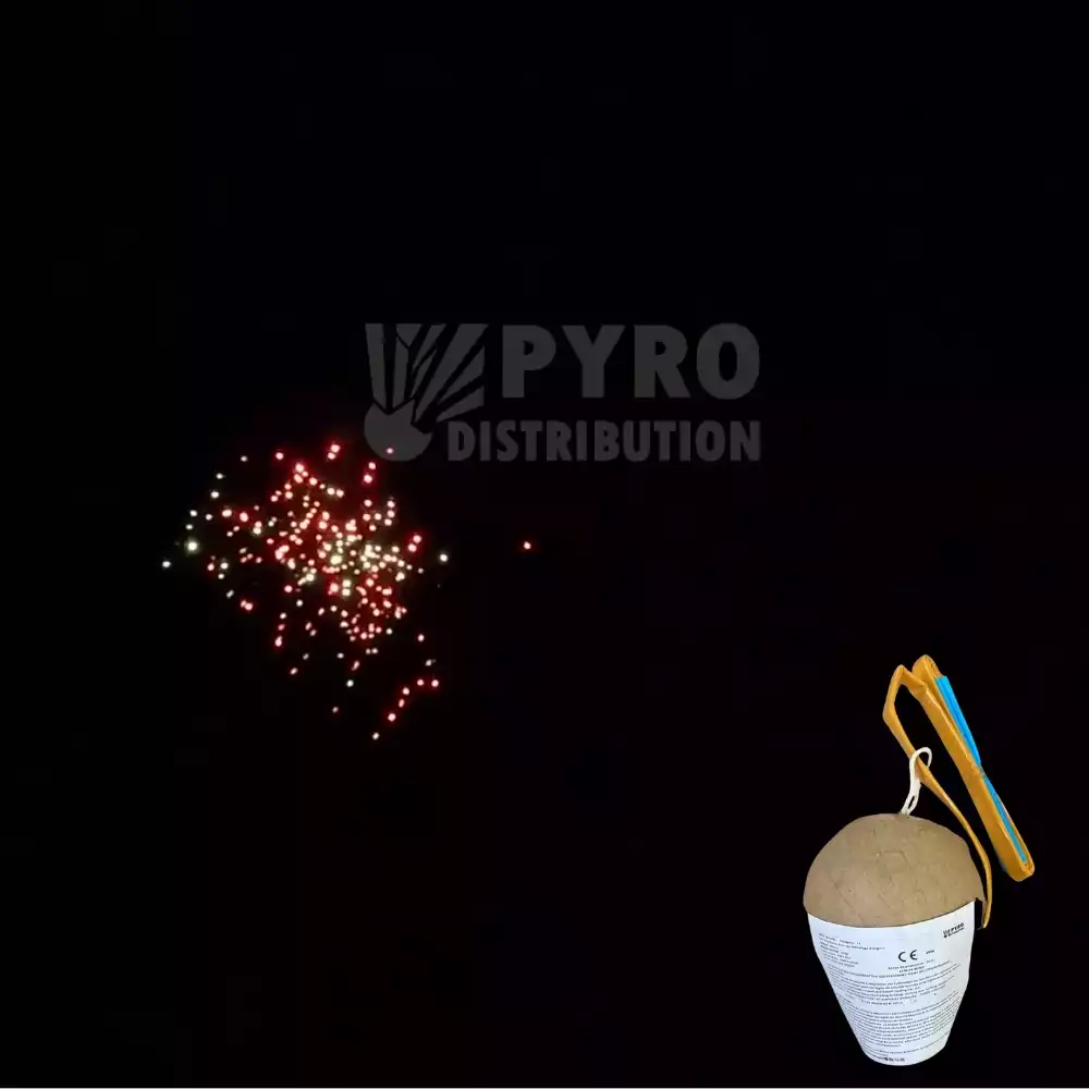 Bombe 100mm feuilles mortes assortie avec trainée argent