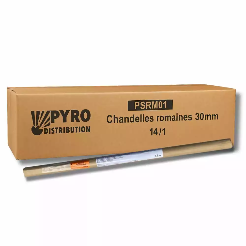 Chandelles romaines 8 coups queue de tigre rouge