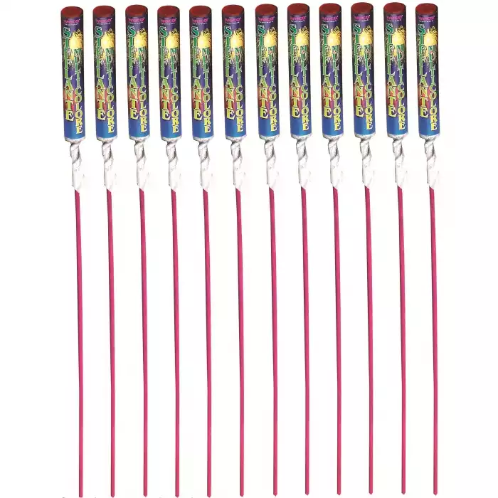 Fusée sifflante multicolore (par paquet de 12)