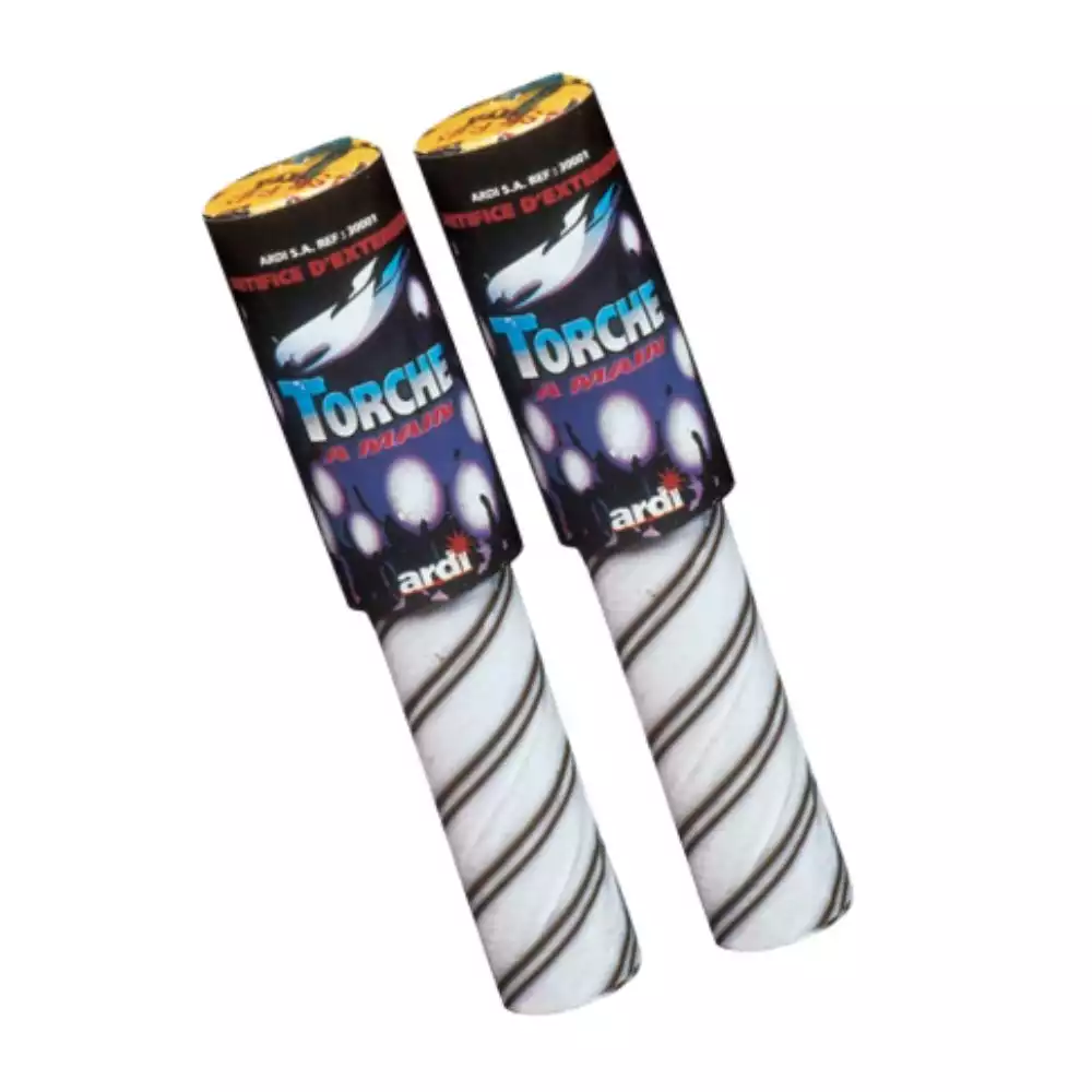 Lot de 2 torches à main blanches