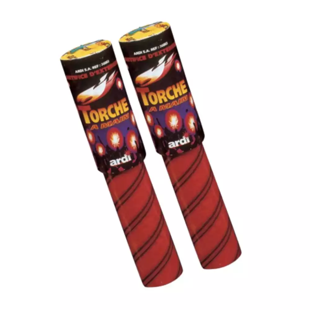 Lot de 2 torches à main rouges