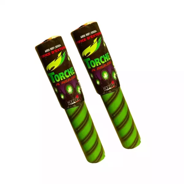 Lot de 2 torches à main vertes