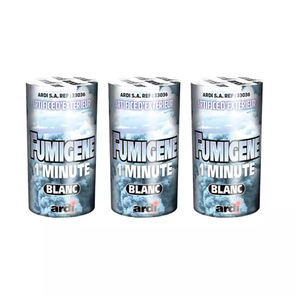 Lot de 3 fumigènes blancs