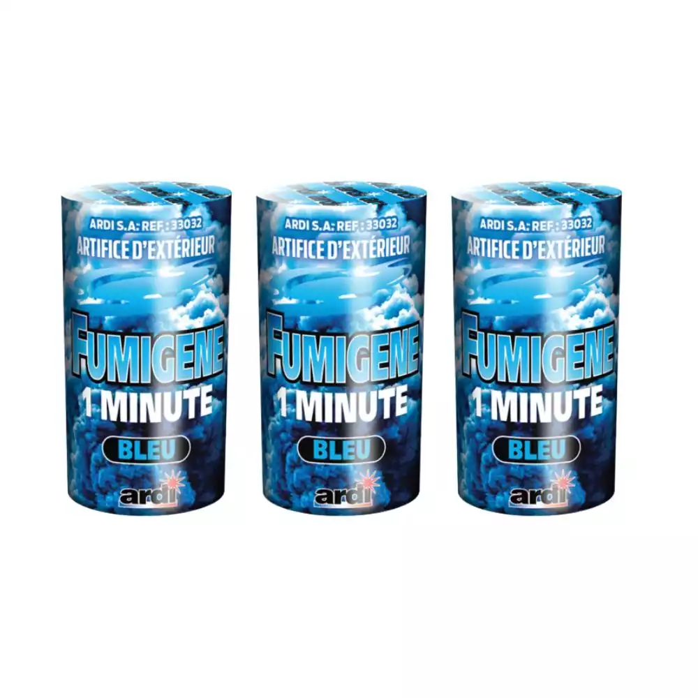 Lot de 3 fumigènes bleus 