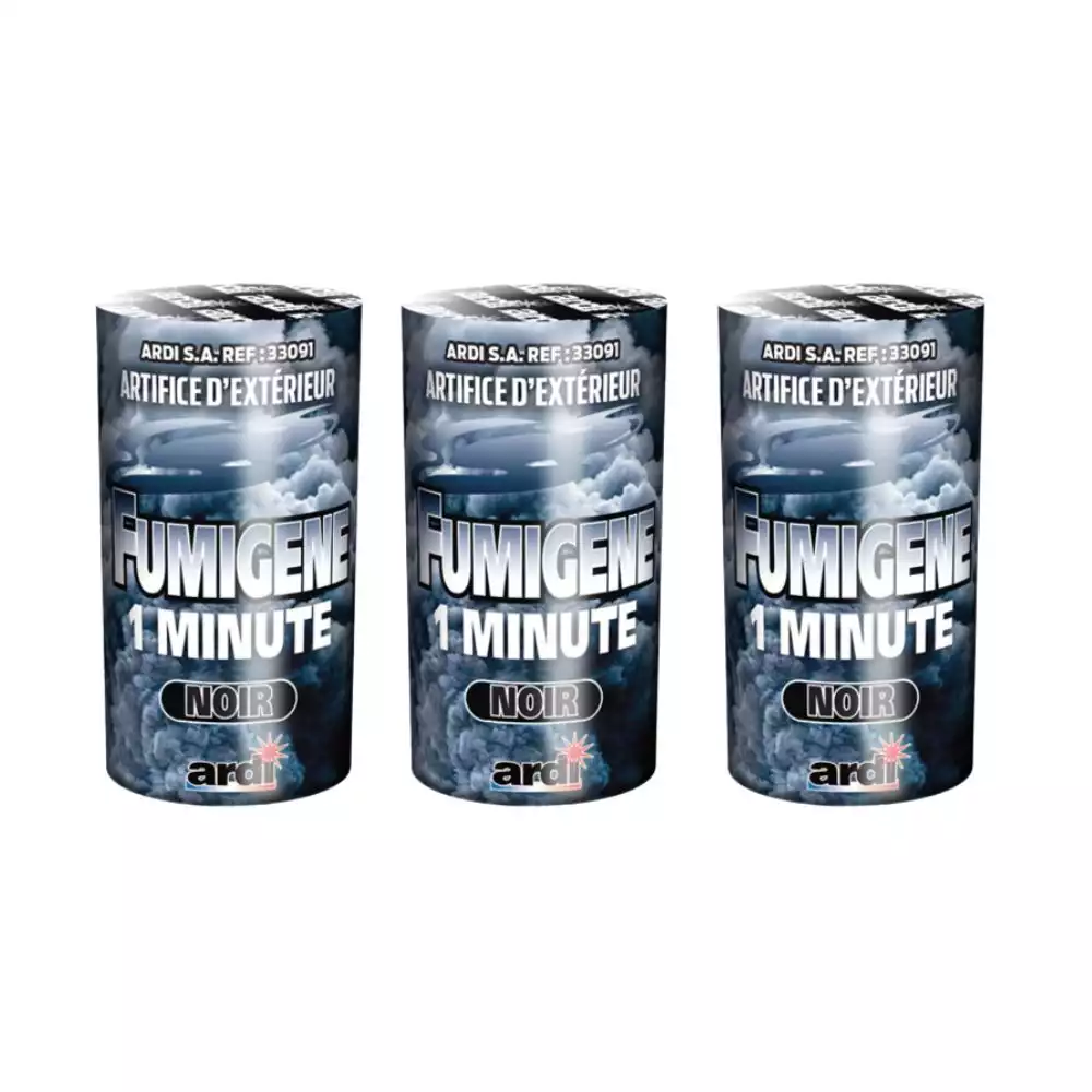 Lot de 3 fumigènes noirs