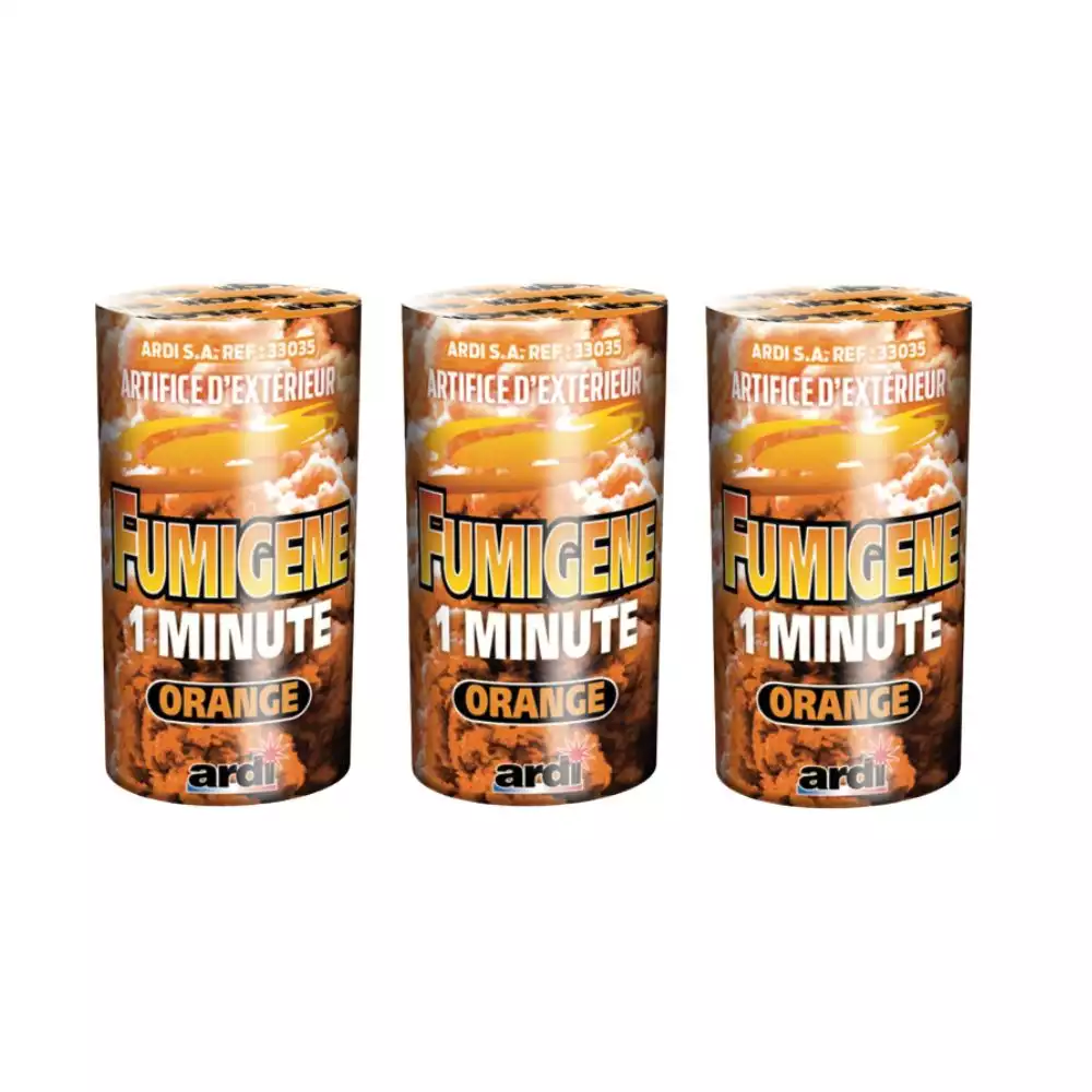 Lot de 3 fumigènes oranges