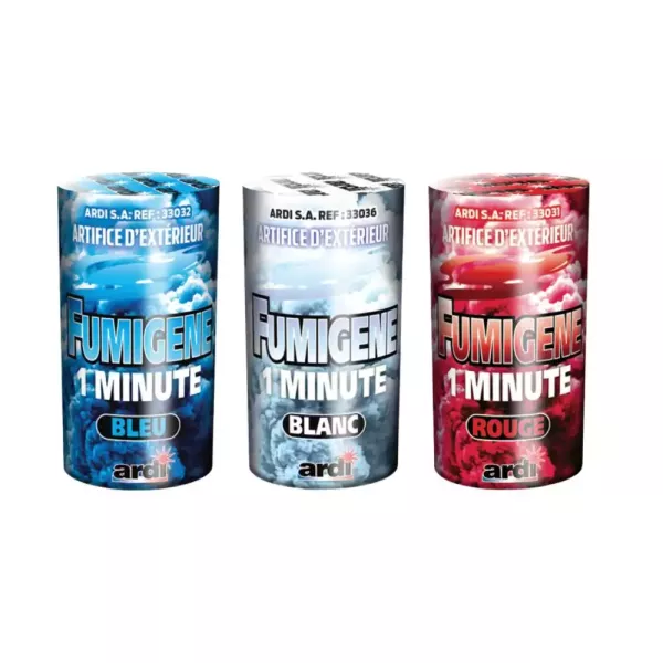 Lot de 3 fumigènes tricolores