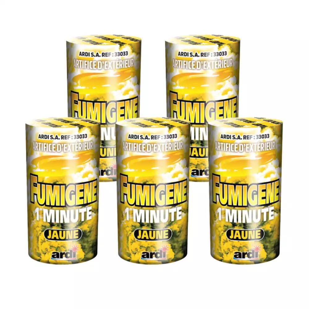 Lot de 5 fumigènes jaunes