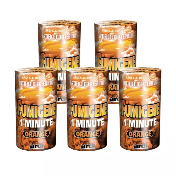 Lot de 5 fumigènes oranges