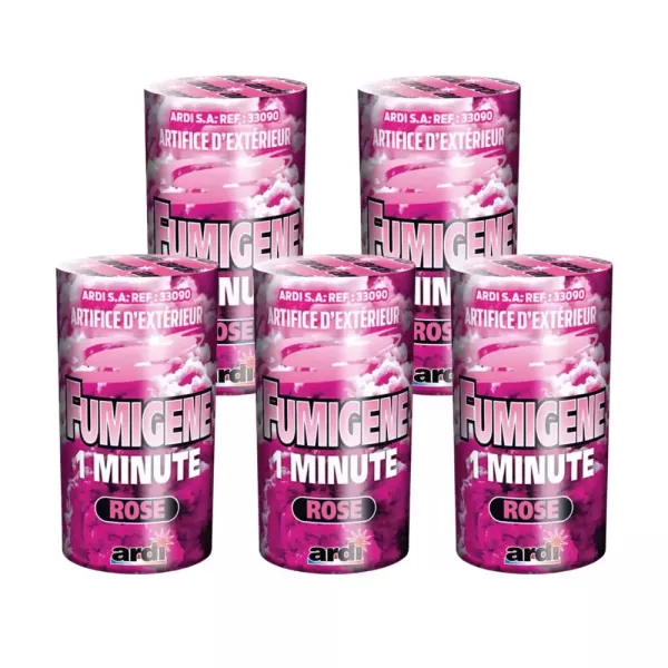 Lot de 5 fumigènes roses