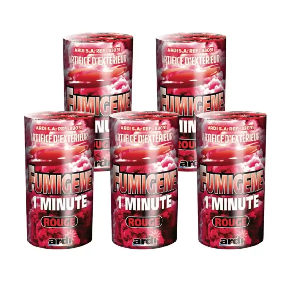 Lot de 5 fumigènes rouges