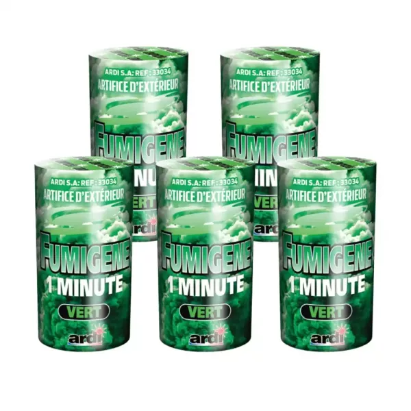 Lot de 5 fumigènes verts