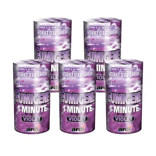 Lot de 5 fumigènes violets