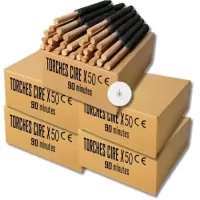 5 cartons torches cire - 90min x 50 