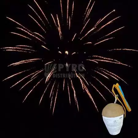 Demi carton de bombes 100mm brocade argent crépitant traînée or