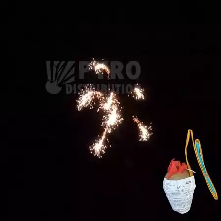 Demi carton de bombes 75mm titan saule crépitant, traînée argent 