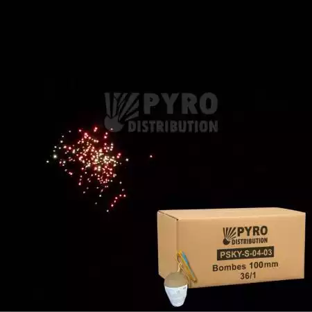 Bombe 100mm feuilles mortes assortie avec trainée argent